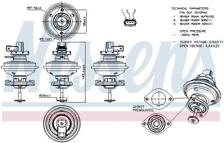Клапан рецеркуляции отработавших газов NISSENS 98208