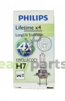 Лампа галогенова H7, 12v, 55w, px26d PHILIPS PHI12972LLECOC1