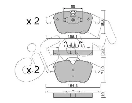 Гальмівні колодки пер. Mondeo 07-/Volvo S60/V60 10-/V70 02-/XC 70 08- CIFAM 822-675-0