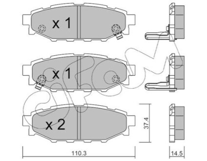 Гальмівні колодки зад. Forester/Impreza/Legacy/Outback09- CIFAM 822-764-1 (фото 1)