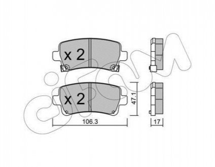 Тормозные колодки зад. Opel Insignia 08- (TRW) CIFAM 822-844-0 (фото 1)