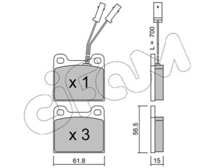 Гальмівні колодки Audi 75/80/100 (77-95) CIFAM 822-003-1 (фото 1)