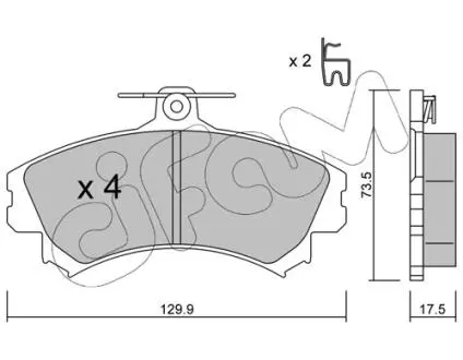 Гальмівні колодки пер. Mitsubishi Colt/Volvo S40/V40 1.1-2.0 i/TD 95- (TRW) CIFAM 822-216-1