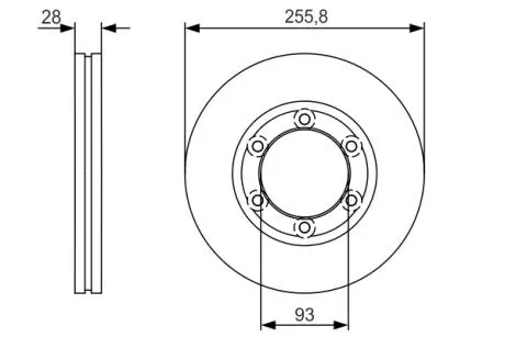 Диск гальм.передн. MAZDA E Van 97- BOSCH 0986479R37