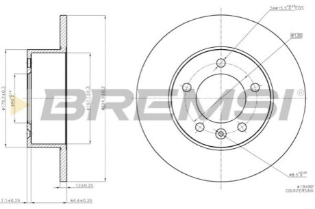 Гальмівний диск зад. Master/Movano 10- (305x12) BREMSI CD7975S