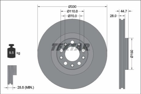 Тормозной диск TEXTAR 92337905