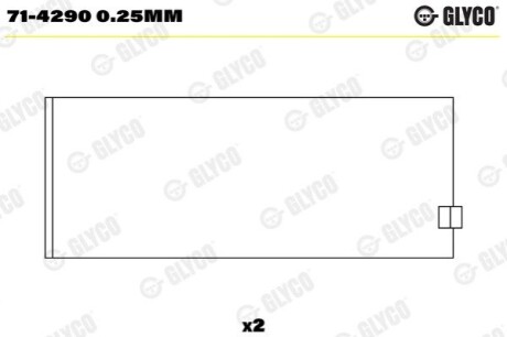 Вкладыши шатунные Glyco 71-4290 0.25MM