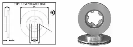 Диск тормозной, лев/прав, пер. APLUS 61382AP