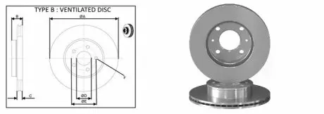 Гальмівний диск перед. Hyundai I10 Kia Picanto 1.0-1.2 04.04- APLUS 61305AP