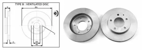 Диск тормозной, лев/прав, пер. APLUS 61651AP