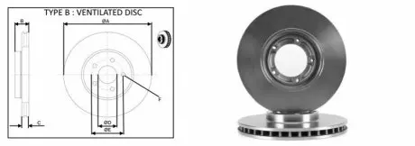 Диск тормозной, лев/прав, пер. APLUS 61637AP