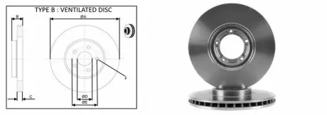 Диск гальмівний Ford Transit 2.0-2.5D 05.91-12.00 APLUS 61618AP