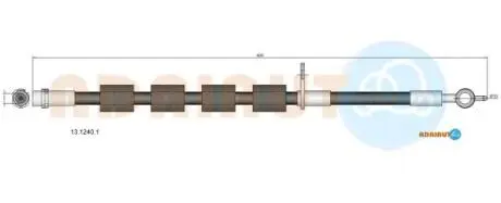 FORD гальмівний шланг передн. лів Fiesta VI ADRIAUTO 13.1240.1