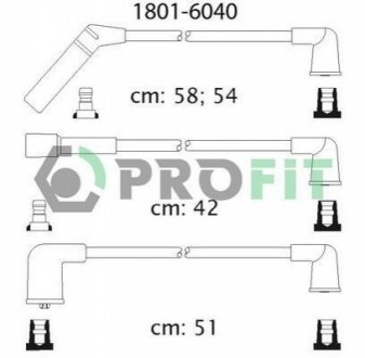 Комплект кабелей высоковольтных PROFIT 1801-6040