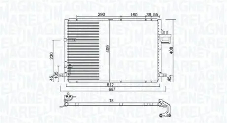 Конденсер кондиционера MAGNETI MARELLI BC979