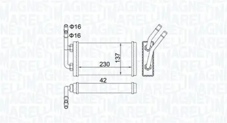 FORD радіатор опалення Transit 94- MAGNETI MARELLI BR406