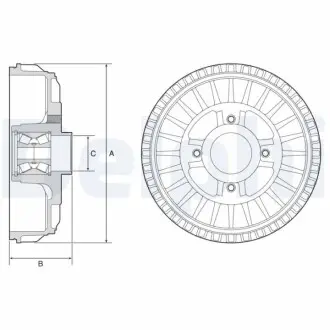 Гальмiвнi барабани з пiдшипником 4320000Q0K Delphi BFR622