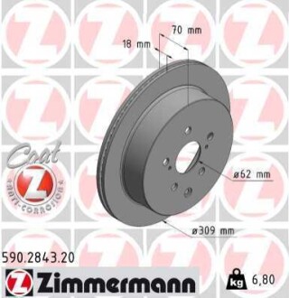 Диск гальмівний ZIMMERMANN 590284320