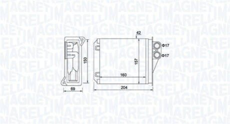 DB радіатор опалення Sprinter 06-,VW Crafter 06- MAGNETI MARELLI BR481