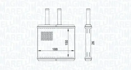 CHEVROLET радіатор опалення Aveo 03- MAGNETI MARELLI BR437