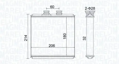DB радіатор опалення W204,E212 MAGNETI MARELLI BR510