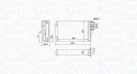 PEUGEOT радіатор опалення 207 MAGNETI MARELLI BR461