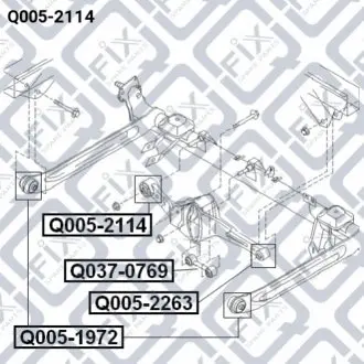 Сайлентблок рычага задней балки Q-fix Q005-2114
