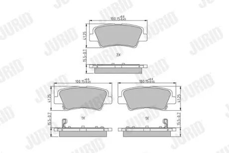 JURIDI KIA Гаьмівні колодки задн.Carens,Ceed,Soul,Hyundai i10,20,30,40,Tucson Jurid 573816J