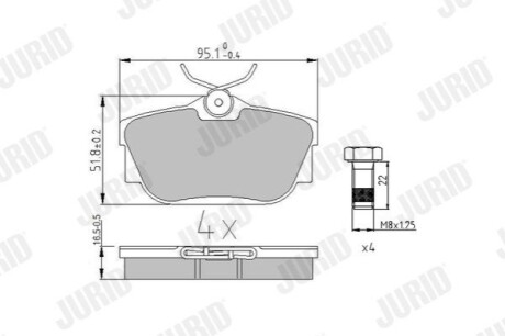 VW Тормозные колодки задн (овал).T4 Jurid 571875J (фото 1)