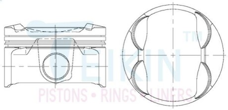 Поршні + 0.50 mm (к-кт на мотор) Toyota 2AR-FE Camry, Lexus ES TEIKIN 46693050