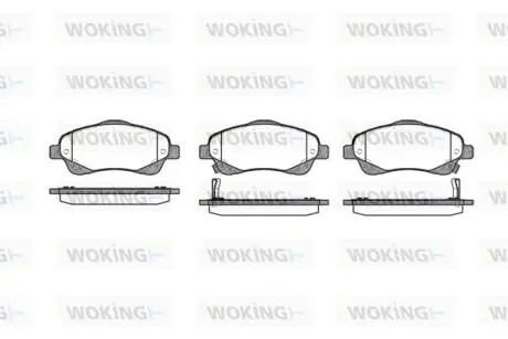 Гальмівні колодки пер. Toyota Avensis 00-08 (bosch) WOKING P11463.02