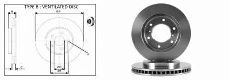 Диск тормозной, лев/прав, пер. MITSUBISHI L200 05- APLUS 61412AP