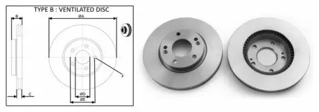 Диск гальмівний перед. Hyunday Tucson 2.0I,2.7I,2.0CRDI 04.06-,Kia Sportage III APLUS 61307AP