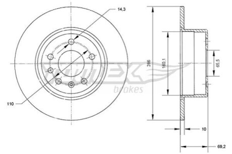 Гальмiвнi диски Opel Vectra B 95-02 TOMEX 7049