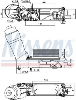 Радиатор масляный с корпусом масляного фильтра NISSENS 91335 (фото 1)