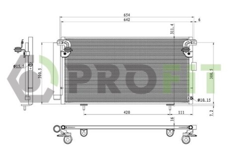 Конденсер кондиціонера PROFIT 1770-0543 (фото 1)