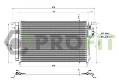 Конденсер кондиціонера PROFIT 1770-0529