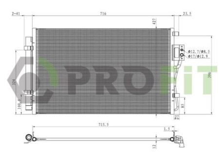Конденсер кондиціонера PROFIT 1770-0528