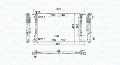 Радіатор охолоджування MAGNETI MARELLI BM1521