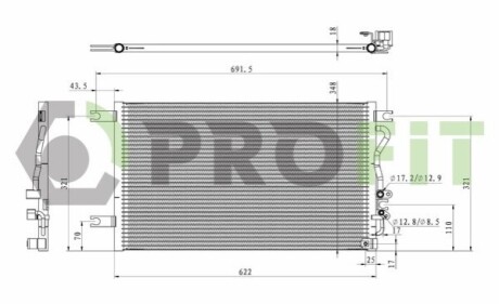 Конденсер кондиціонера PROFIT 1770-0532 (фото 1)