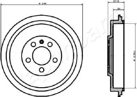 Фото vw гальмівний барабан polo,skoda octavia 1.6 / 1,9 tdi JAPANPARTS TA-0906 VW гальмівний барабан Polo,Skoda Octavia 1.6 / 1,9 TDI JAPANPARTS TA-0906