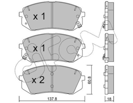 HYUNDAI Гальмівні колодки KONA (OS, OSE, OSI) EV 18-, SONATA VII (LF) 2.4 14-, TUCSON (TL, TLE) 1.6 CRDi 18- CIFAM 822-783-1