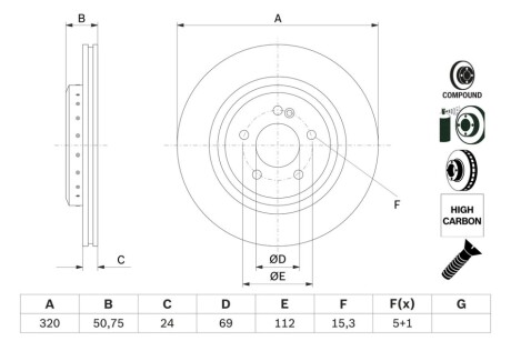 Диск тормозной BOSCH 0986479G36