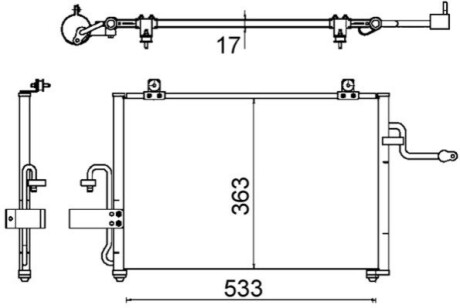 Конденсер кондиціонера MAHLE / KNECHT AC 645 000S