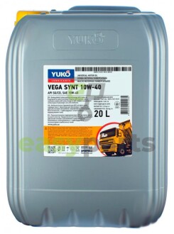 20л VEGA SYNT 10W-40 Олива двигуна API SL/CF, ACEA A3/B4, VW 502.00/505.00/505.01, MB 229.1, PSA E/D-02 Level 2 YUKO 21314