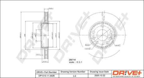 Drive+ - Гальмівний диск DR!VE+ DP1010.11.0628