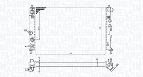 Радіатор двигуна OPEL VECTRA B* 1,6 1,8 2,0 2,5 V6 2,6 V6 2,0DI MAGNETI MARELLI 350213190300 (фото 1)