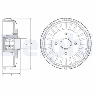 Гальмiвнi барабани з пiдшипником Delphi BFR768