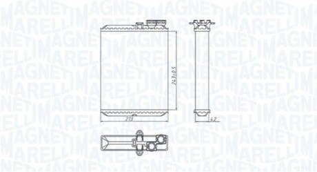 VOLVO радіатор опалення S60 I,S80I,V70 II,XC70,XC90 I 97- MAGNETI MARELLI 350218427000