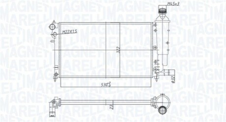 CITROEN радіатор охолодження Saxo,Peugeot 106 II 1.0/1.6 MAGNETI MARELLI 350213181300